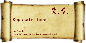 Kopstein Imre névjegykártya